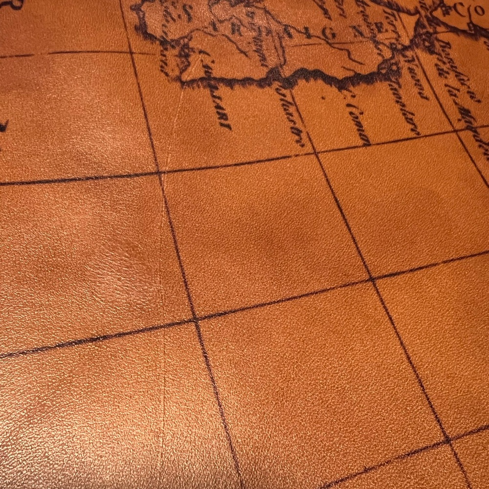 Patricia Nash Vintage Map Print Tan Leather Carryon Vertical Suitcase - Picture 13 of 15